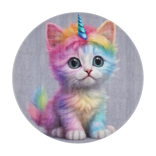 Planche À Découper Unicorne arc-en-ciel Kitten (Devant)