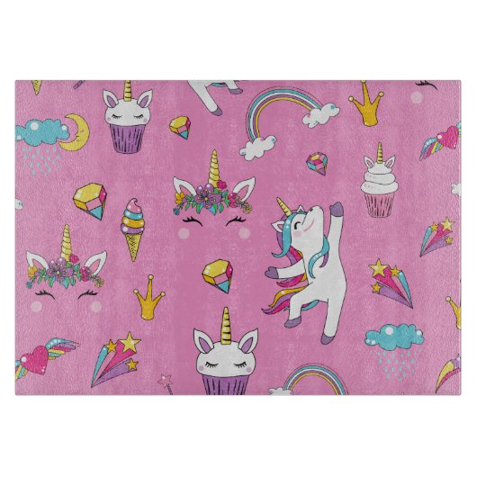 Planche À Découper Unicorne Fan Club motif rose (Devant)