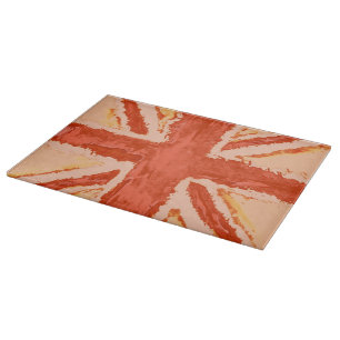 Planche À Découper Union Jack Peint UK Art Tangerine par Heva Weva