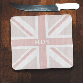 Planche À Découper Union Jack UK Drapeau Monogram Pink Cutboard