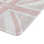 Planche À Découper Union Jack UK Drapeau Monogram Pink Cutboard (Coin)