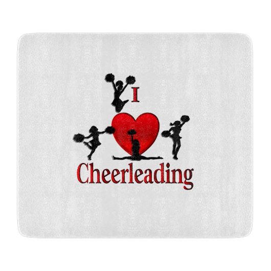 Planche À Découper Unique I Heart Cheerled Glass (Devant)