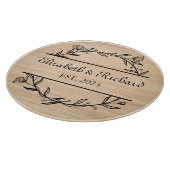 Planche À Découper Unique moderne Rustique Couple Mariage Date Pizza (Coin)