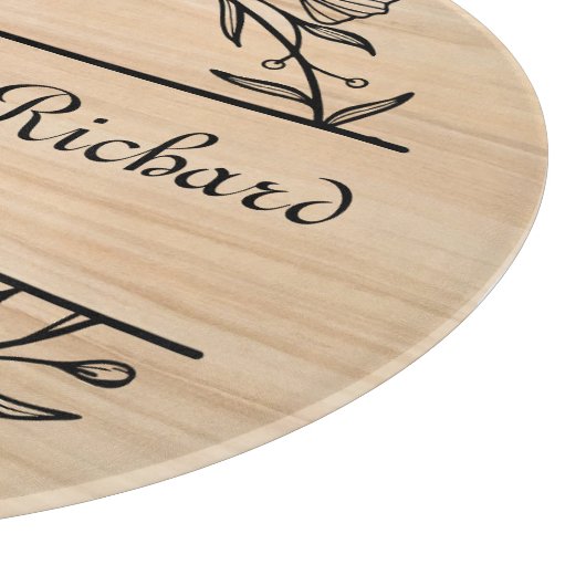 Planche À Découper Unique moderne Rustique Couple Mariage Date Pizza (Coin)