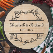 Planche À Découper Unique moderne Rustique Couple Mariage Date Pizza