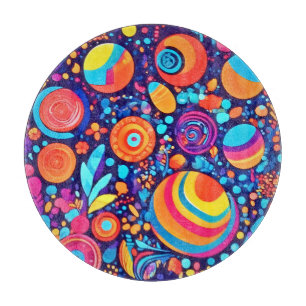 Planche À Découper Univers vibrant de bulles abstraites