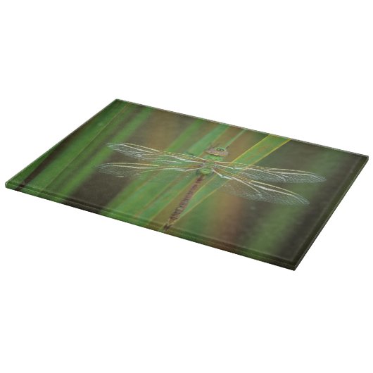 Planche À Découper USA, Géorgie. Dragonfly vert sur roseaux (Coin)