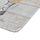 Planche À Découper Ustensiles de cuisine à monogramme élégant rustiqu (Coin)