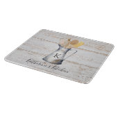 Planche À Découper Ustensiles de cuisine à monogramme élégant rustiqu (Coin)