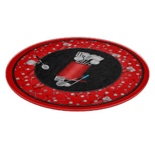 Planche À Découper Ustensiles de cuisine, Red Blk-12in ROND CUTTING B