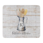 Planche À Découper Ustensiles de cuisine rustique et élégant Monogram (Devant)