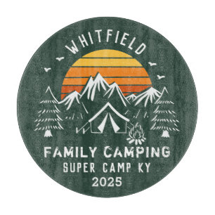 Planche À Découper Vacances de famille personnalisées tenue de campin