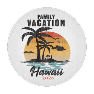 Planche À Découper Vacances en famille Hawaii 2026 Tropical