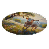 Planche À Découper Vache à landes du printemps du Texas (Coin)