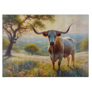 Planche À Découper Vache à landes du printemps du Texas