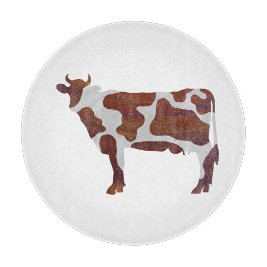 Planche À Découper Vache Brown et blanche Silhouette (Devant)