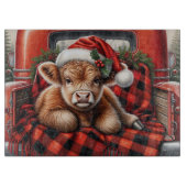 Planche À Découper Vache de Noël Highland (Devant)