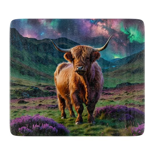 Planche À Découper Vache Highland Under The Stars (Devant)