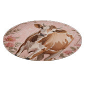 Planche À Découper Vache Jersey Adorable Fleur Rose (Coin)