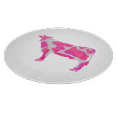 Planche À Découper Vache rose chaud et blanc Silhouette (Coin)