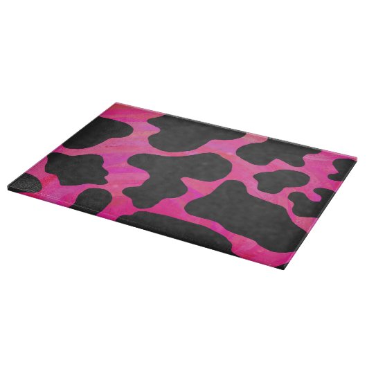 Planche À Découper Vache rose chaud et noir (Coin)