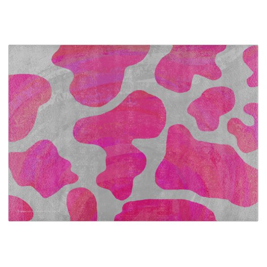 Planche À Découper Vache rose et blanc chaud (Devant)