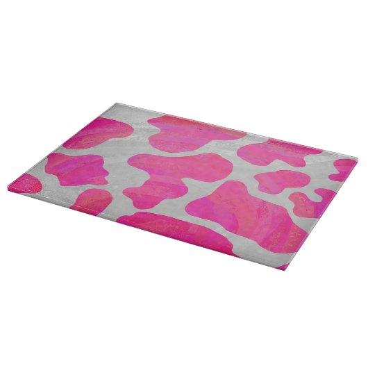 Planche À Découper Vache rose et blanc chaud (Coin)