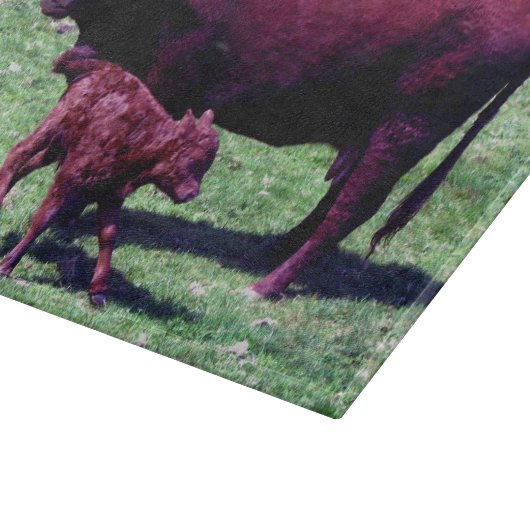 Planche À Découper Vache rouge du sud et veau à Devon (Coin)