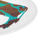 Planche À Découper Vache Silhouette Brown et Turquoise (Coin)