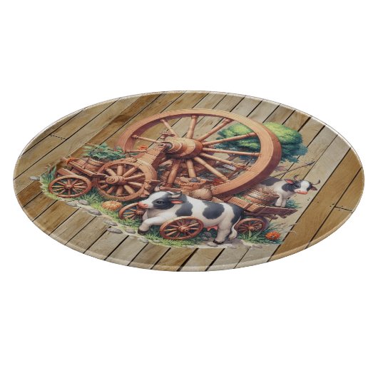 Planche À Découper Vaches et roues occidentales cool (Coin)