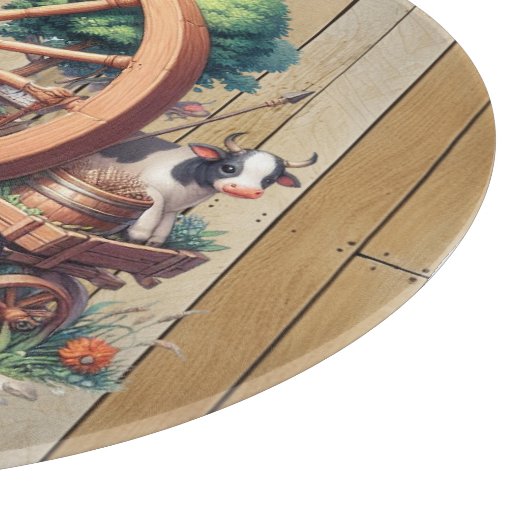 Planche À Découper Vaches et roues occidentales cool (Coin)