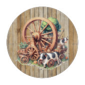 Planche À Découper Vaches et roues occidentales cool (Devant)