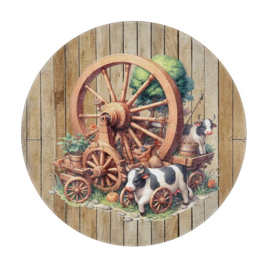 Planche À Découper Vaches et roues occidentales cool (Devant)