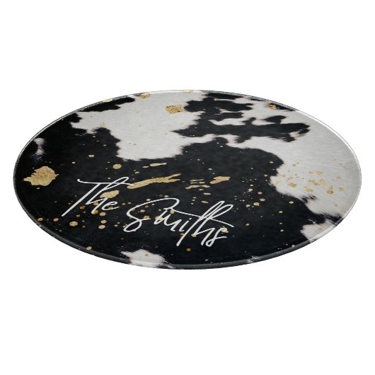 Planche À Découper Vachette noire et dorée (Coin)