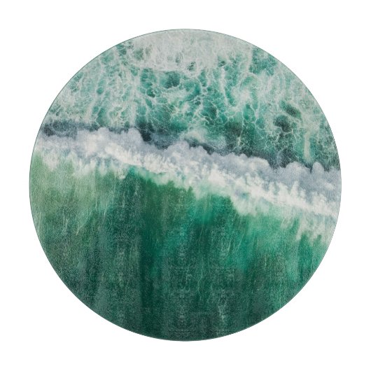 Planche À Découper Vague aérienne turquoise : tir de drone (Devant)