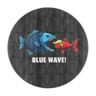 Planche À Découper Vague bleue Kamala Harris Walz Élection de poisson