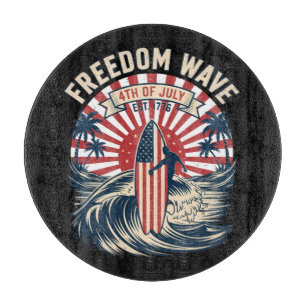 Planche À Découper Vague de liberté 4 juillet
