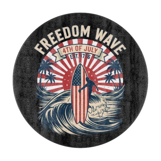 Planche À Découper Vague de liberté 4 juillet (Devant)