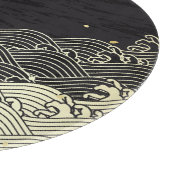 Planche À Découper Vague dorée, texture papier. (Coin)