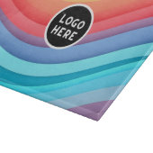 Planche À Découper Vagues arc-en-ciel Abstraites | Ajouter votre logo (Coin)
