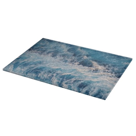 Planche À Découper Vagues bleu océan (Coin)