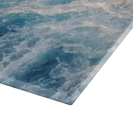 Planche À Découper Vagues bleu océan (Coin)