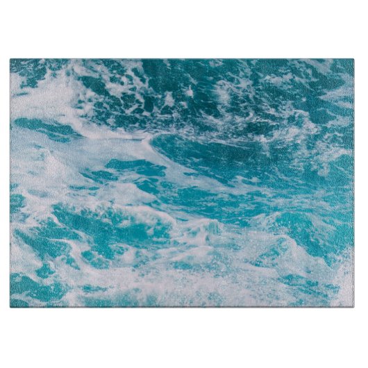 Planche À Découper Vagues de l'océan bleu (Devant)