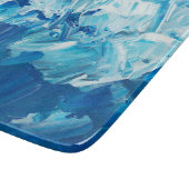 Planche À Découper Vagues de peinture bleue Abstraites (Coin)