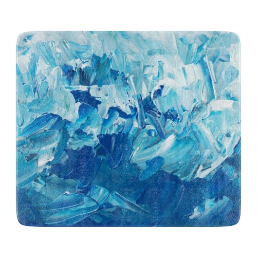 Planche À Découper Vagues de peinture bleue Abstraites (Devant)