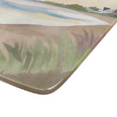 Planche À Découper Vagues de Plage | Océan Côtiers Aquarelle (Coin)