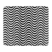 Planche À Découper Vagues noires et blanches (Devant)