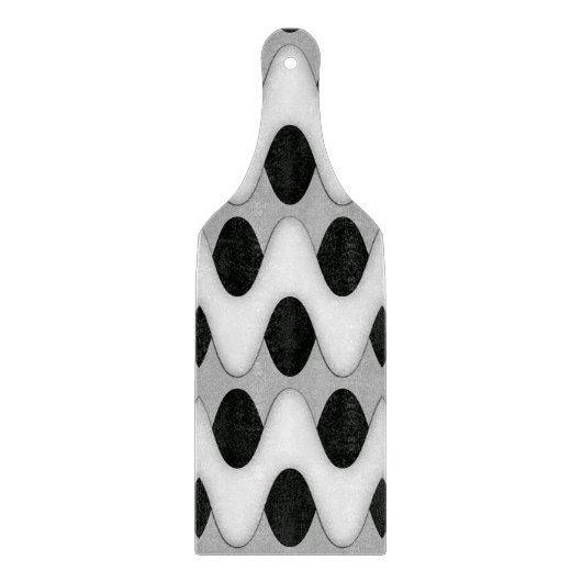 Planche À Découper Vagues noires et blanches (Devant)