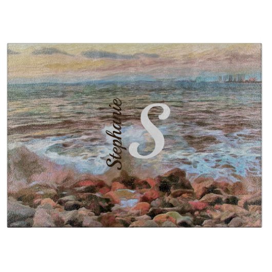 Planche À Découper Vagues rocheuses 0742 (Devant)