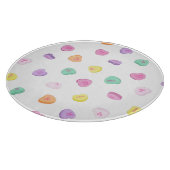 Planche À Découper Valentines Day Candy Hearts Motif Round Coussin (Coin)